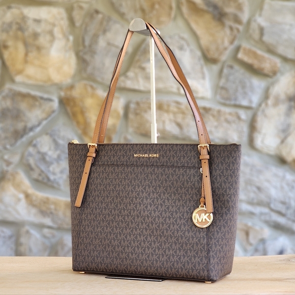 Michael Kors Handbags - Michael Kors Voyager Logo LG Tote Brown